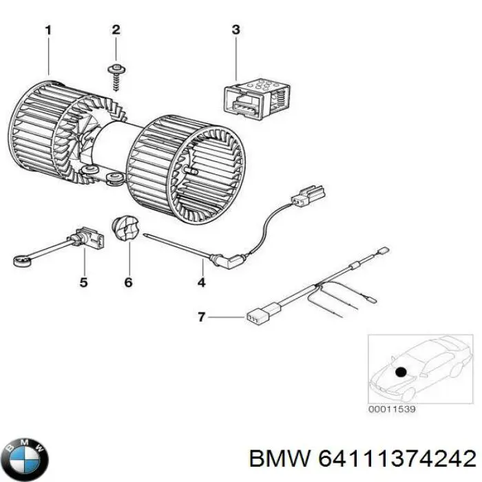 64111374242 BMW Sensor de temperatura de ar no salão