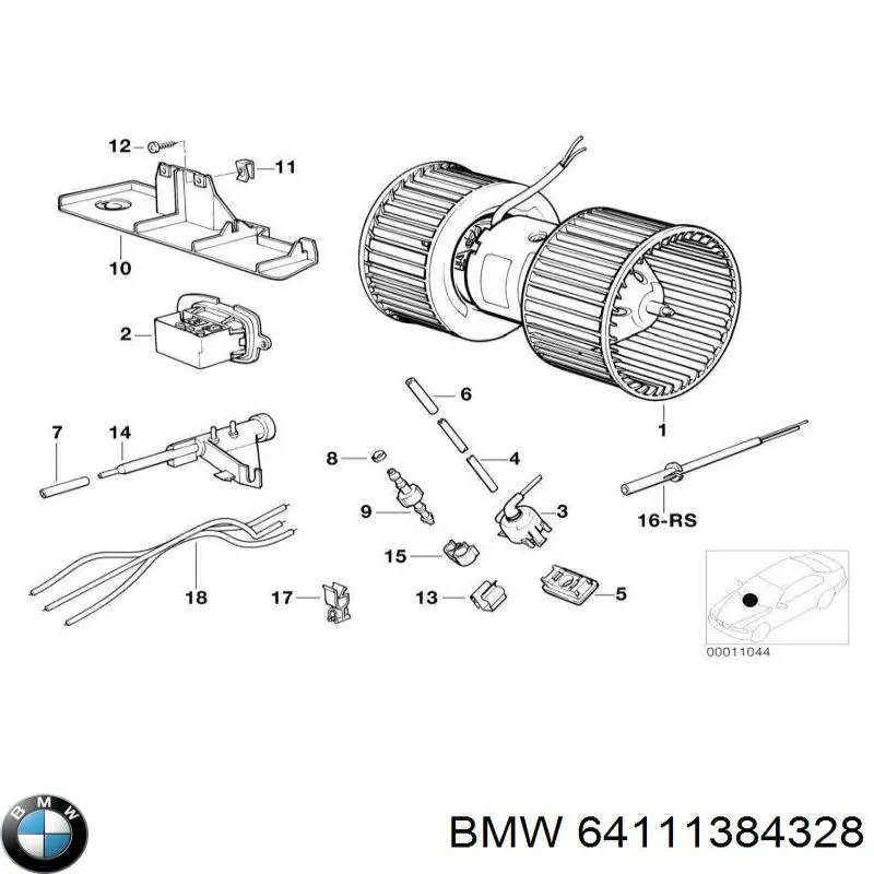 64111384328 BMW Resistor (resistência) de ventilador de forno (de aquecedor de salão)