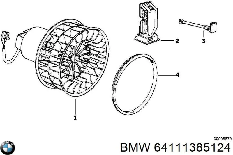 Compre 64111385124 BMW Motor de ventilador de forno (de aquecedor de salão)