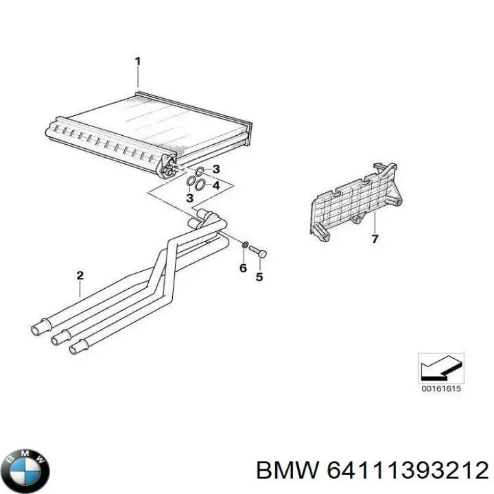 Radiador de forno (de aquecedor) BMW 64111393212 preço, a partir de 38,63 USD