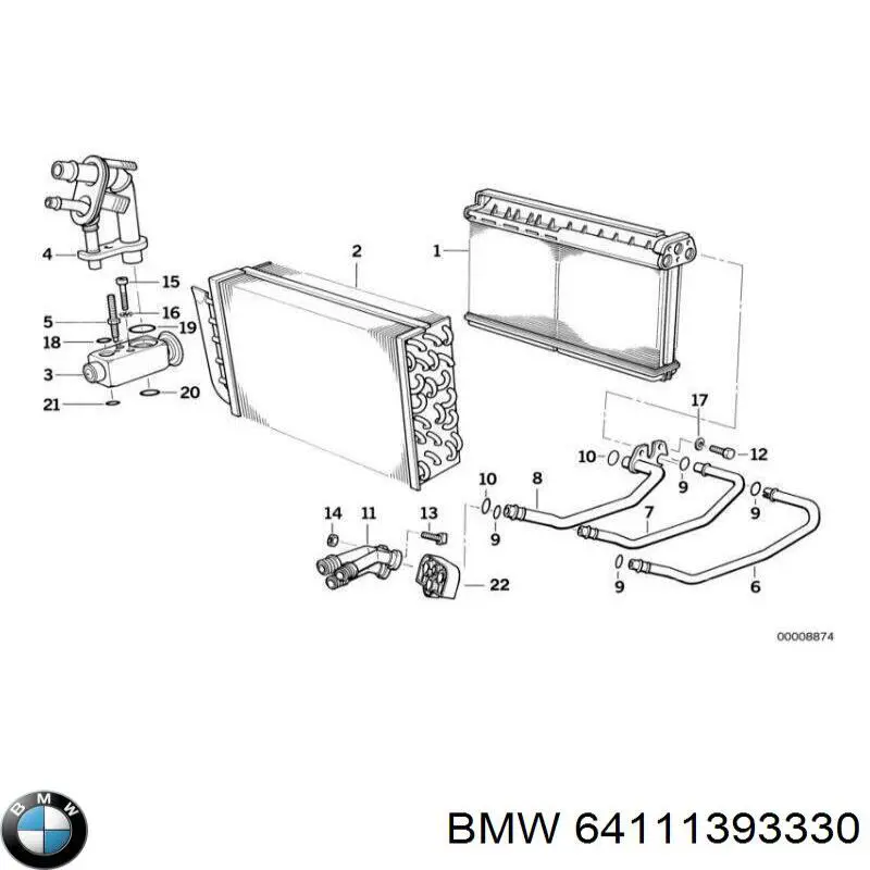 Compre 64111393330 BMW Flange do sistema de esfriamento (união em T)