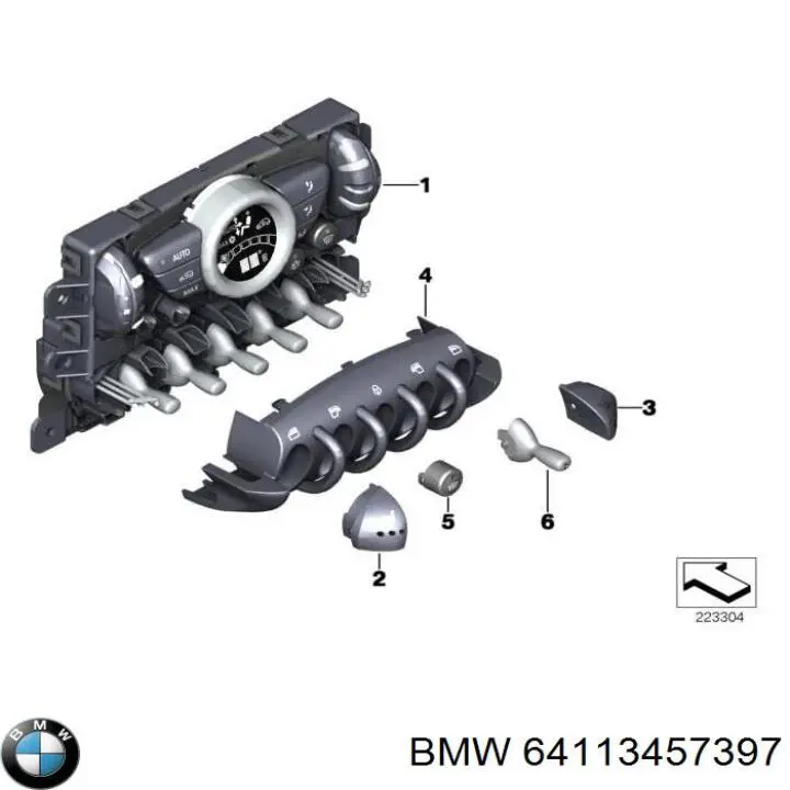 64113457397 BMW Unidade de controlo dos modos de aquecimento/condicionamento