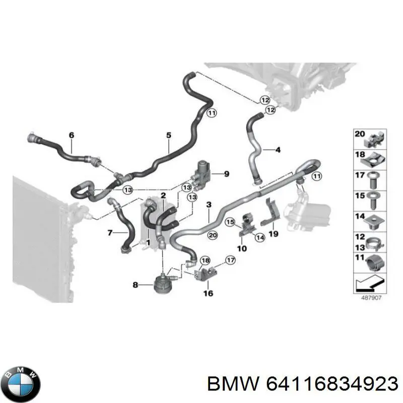 Bomba de água (bomba) de esfriamento, adicional elétrica BMW 64116834923 preço, a partir de 63,31 USD