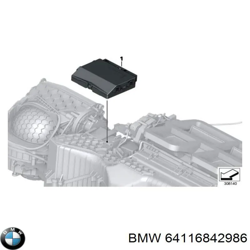 64116842986 BMW Módulo de direção (Centralina eletrônica) de climatização
