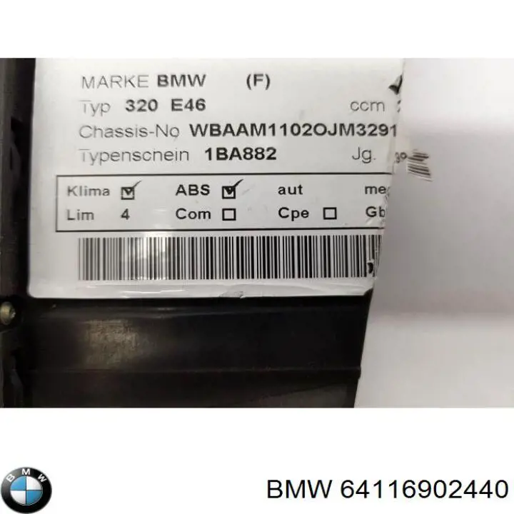 64116902440 BMW Unidade de controlo dos modos de aquecimento/condicionamento