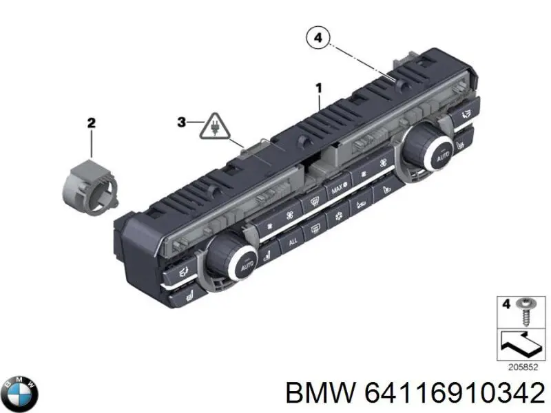 Unidade de controlo dos modos de aquecimento/condicionamento BMW 64116910342 preço, a partir de 82,62 USD