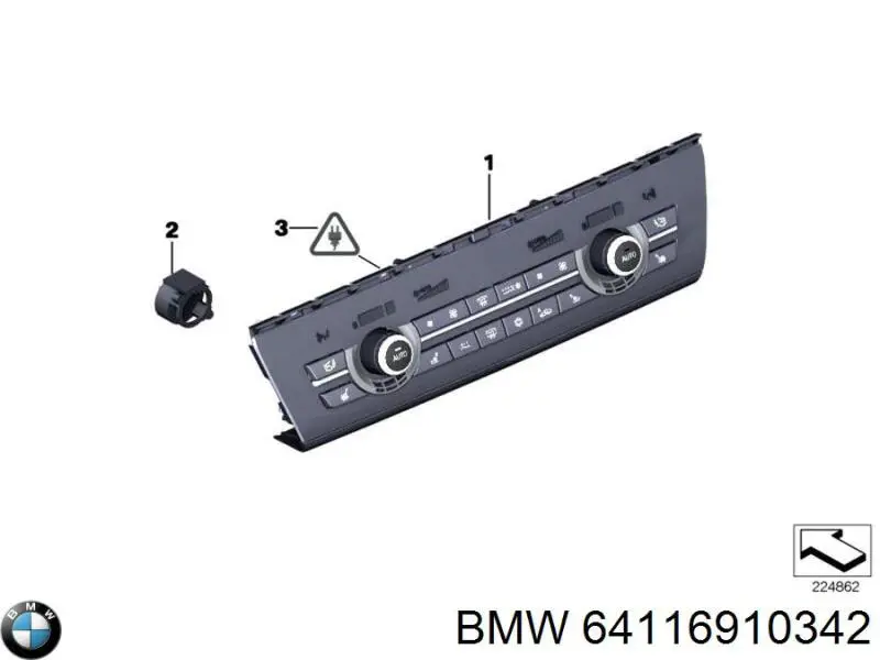 Compre 64116910342 BMW Unidade de controlo dos modos de aquecimento/condicionamento