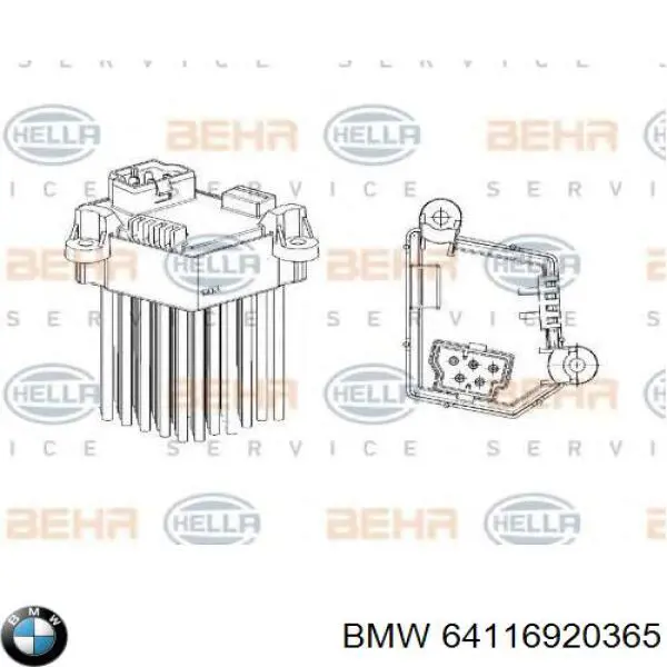 Compre 64116920365 BMW Resistor (resistência) de ventilador de forno (de aquecedor de salão)