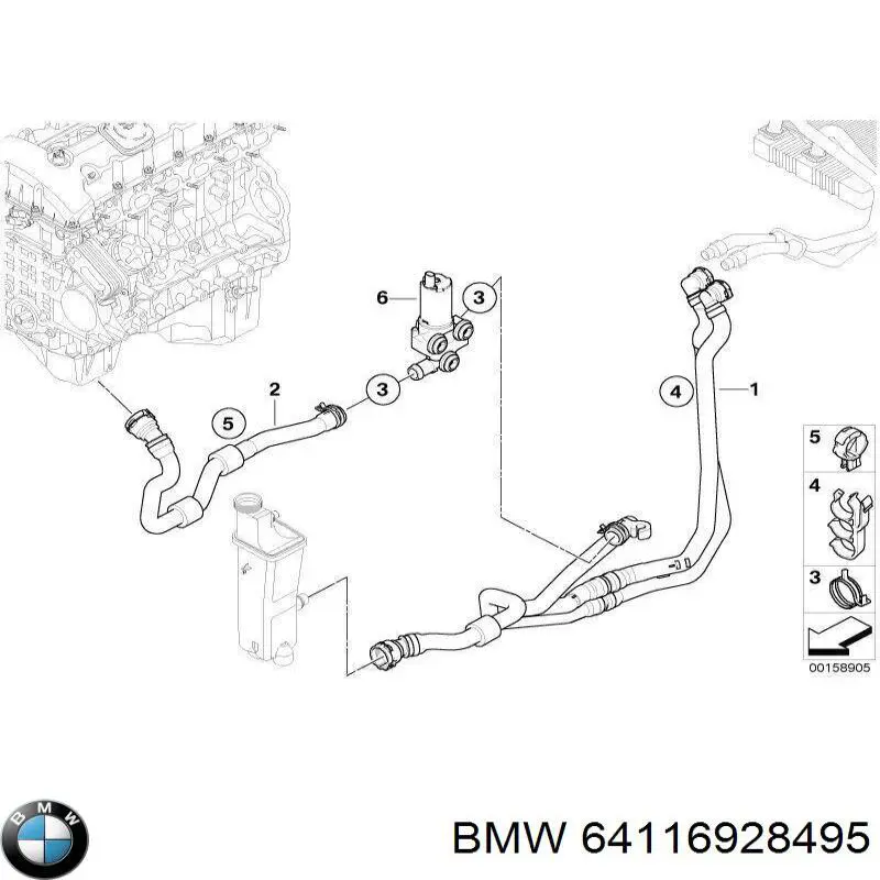 64116928495 BMW Válvula de forno (de aquecedor)