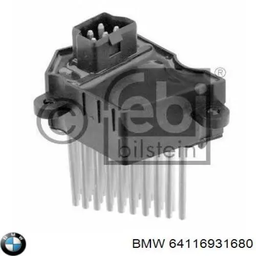 Compre 64116931680 BMW Resistor (resistência) de ventilador de forno (de aquecedor de salão)
