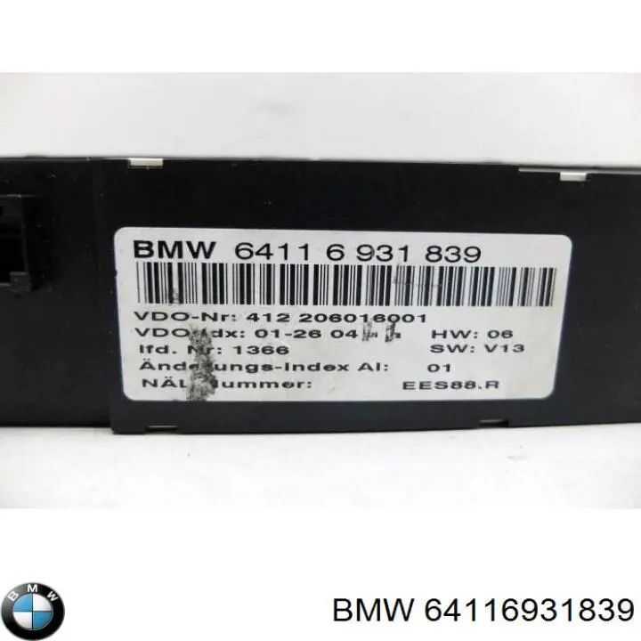 Unidade de controlo dos modos de aquecimento/condicionamento BMW 64116931839 preço, a partir de 74,91 USD