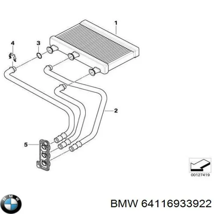 64116933922 BMW Radiador de forno (de aquecedor)