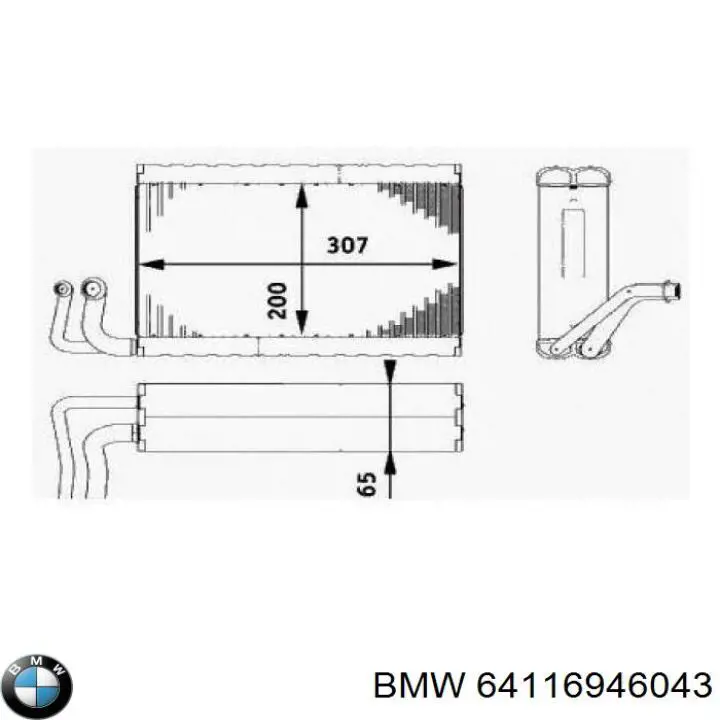 Compre 64116946043 BMW Vaporizador de aparelho de ar condicionado