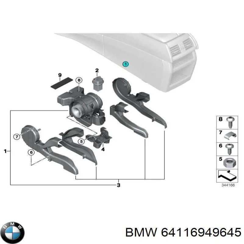 Compre 64116949645 BMW Resistor (resistência) de ventilador de forno (de aquecedor de salão)