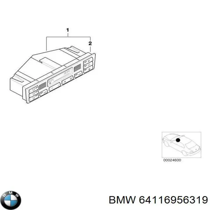 64116956319 BMW Unidade de controlo dos modos de aquecimento/condicionamento
