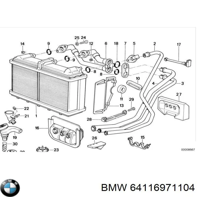 Radiador de forno (de aquecedor) BMW 64116971104 preço, a partir de 81,50 USD