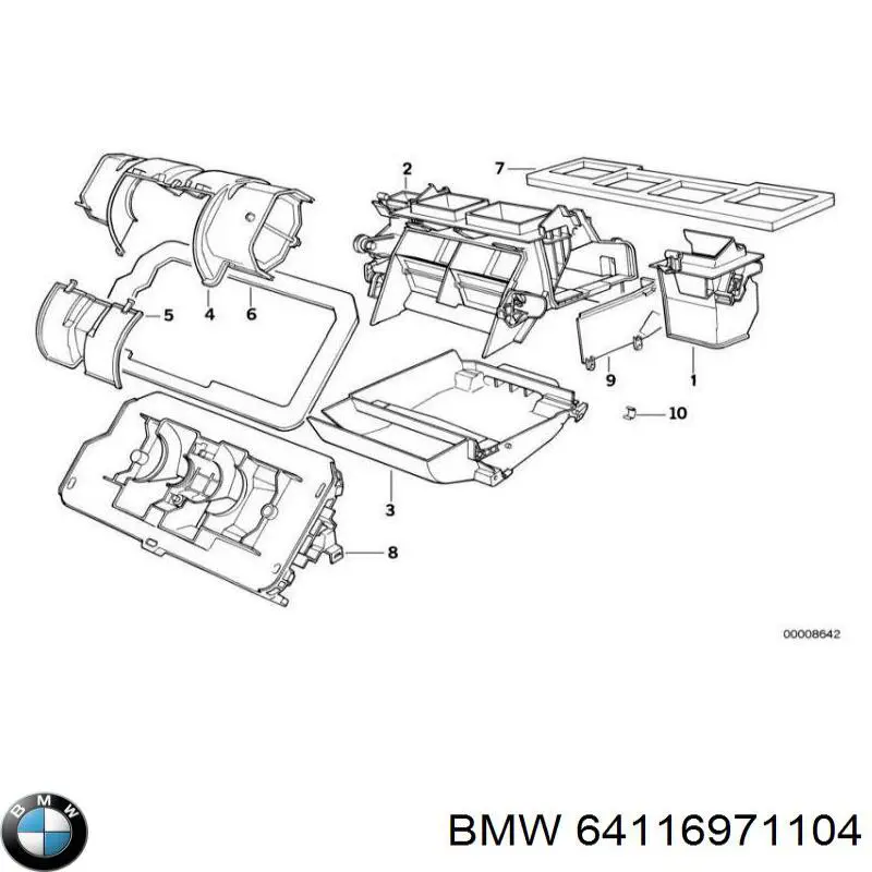 Compre 64116971104 BMW Radiador de forno (de aquecedor)