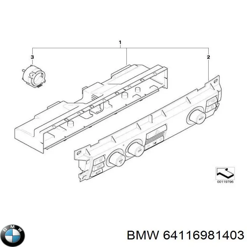  Unidade de controlo dos modos de aquecimento/condicionamento BMW 7 sedan (E65, E66, E67) (2001 - 2008) 