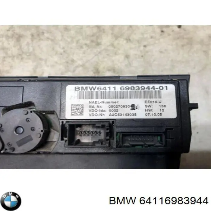 Unidade de controlo dos modos de aquecimento/condicionamento BMW 64119119683 preço, a partir de 61,64 USD
