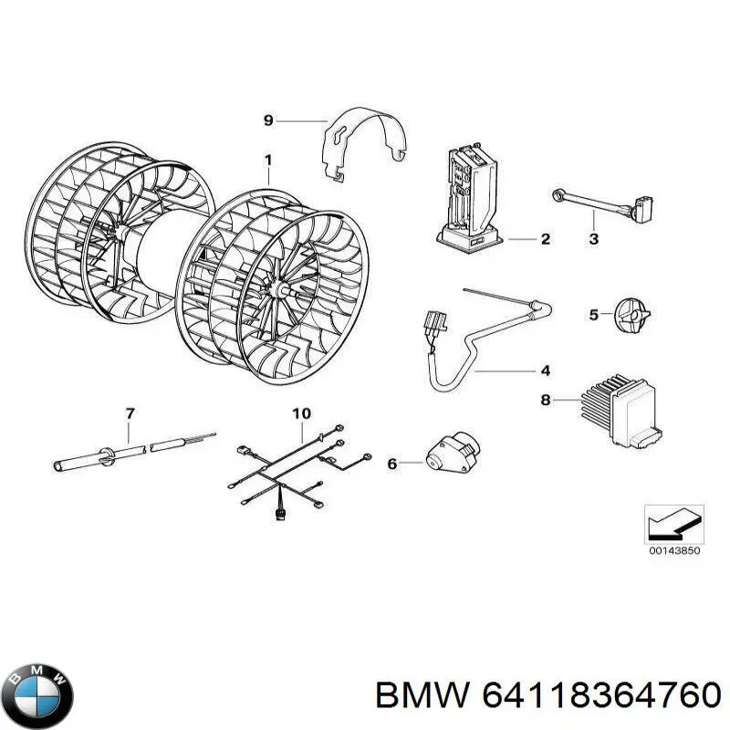 64118364760 BMW Acionamento de comporta de forno