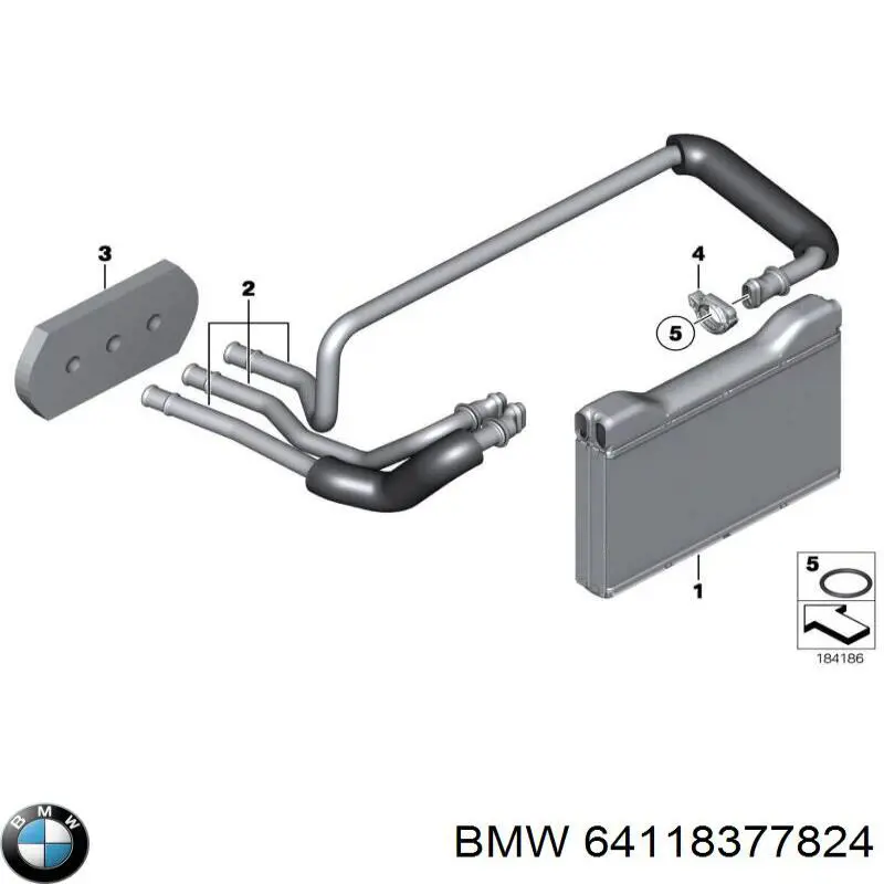 64118377824 BMW Vedante anular de tubo do radiador de forno
