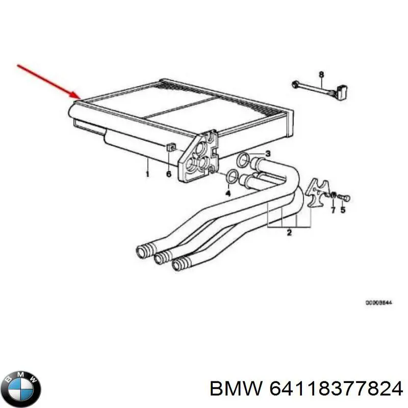 Compre 64118377824 BMW Vedante anular de tubo do radiador de forno