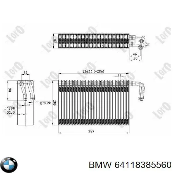 Compre 64118385560 BMW Vaporizador de aparelho de ar condicionado