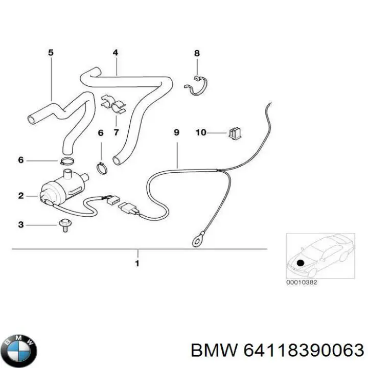 64118390063 BMW Bomba de água (bomba) de esfriamento, adicional elétrica