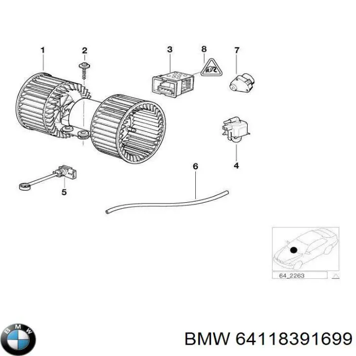 Resistor (resistência) de ventilador de forno (de aquecedor de salão) BMW 64118391699 preço, a partir de 19,58 USD