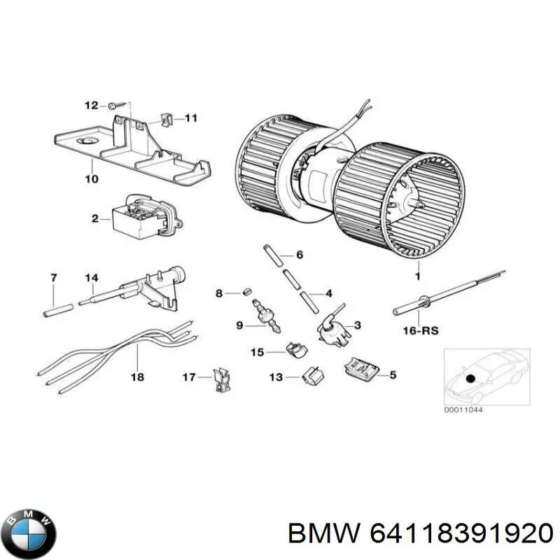 Compre 64118391920 BMW Motor de ventilador de forno (de aquecedor de salão)