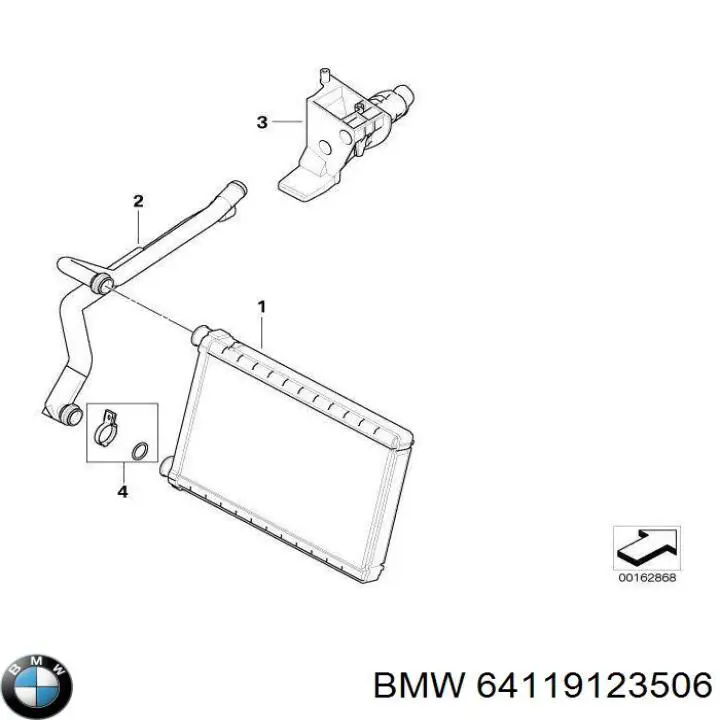 Compre 64119123506 BMW Radiador de forno (de aquecedor)
