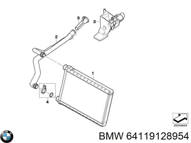 Compre 64119128954 BMW Radiador de forno (de aquecedor)