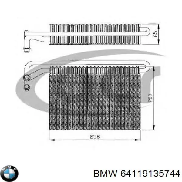64119135744 BMW Vaporizador de aparelho de ar condicionado