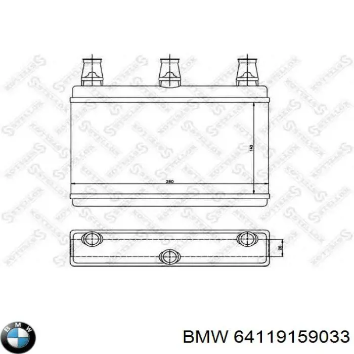 Radiador de forno (de aquecedor) BMW 64119159033 preço, a partir de 68,92 USD