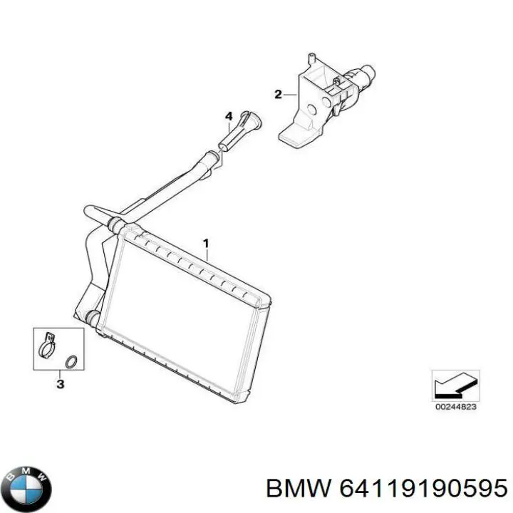 64119190595 BMW Radiador de forno (de aquecedor)