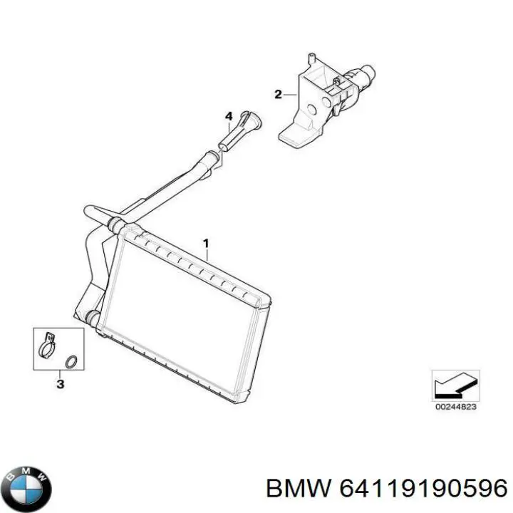 64119190596 BMW Radiador de forno (de aquecedor)