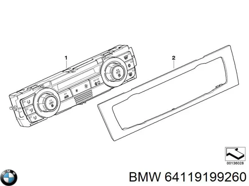 Unidade de controlo dos modos de aquecimento/condicionamento BMW 64119199260 preço, a partir de 59,80 USD