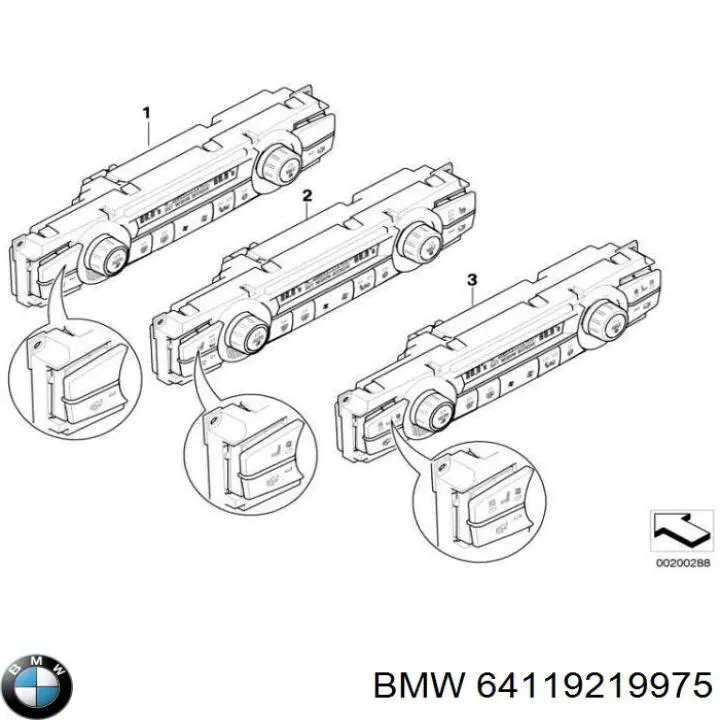 64119310450 BMW Unidade de controlo dos modos de aquecimento/condicionamento