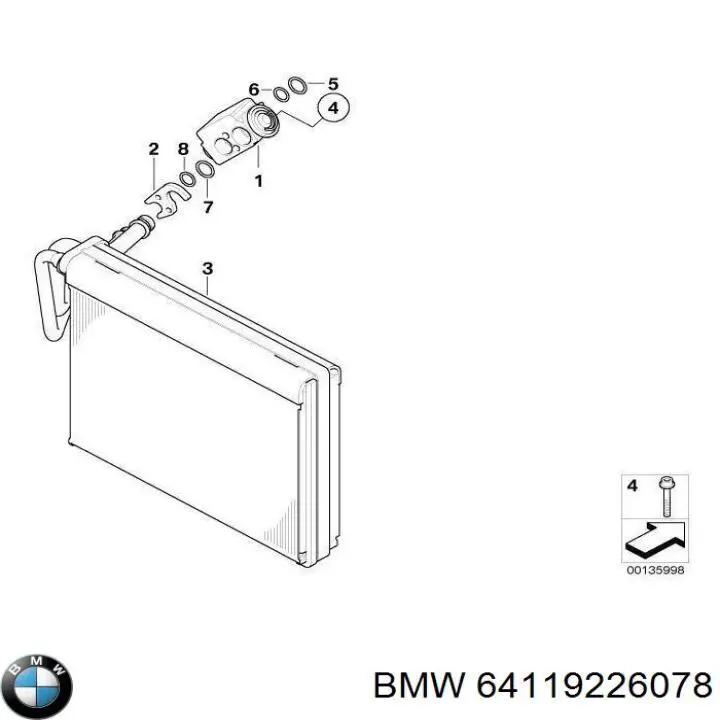 Compre 64119226078 BMW Válvula TRV de aparelho de ar condicionado