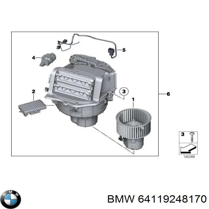 64119248170 BMW Motor de ventilador de forno (de aquecedor de salão)
