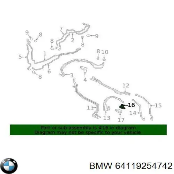 64119254742 BMW Válvula de regulação do fluido de esfriamento