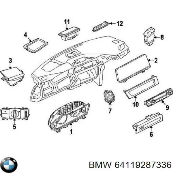 Unidade de controlo dos modos de aquecimento/condicionamento BMW 64119287336 preço, a partir de 104,69 USD