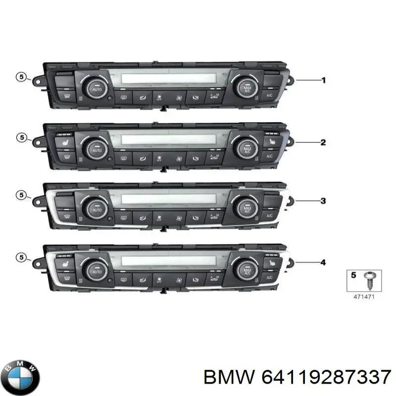 64119287337 BMW Unidade de controlo dos modos de aquecimento/condicionamento