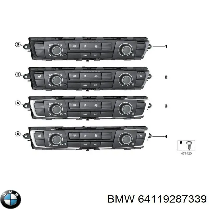 64119287339 BMW Unidade de controlo dos modos de aquecimento/condicionamento