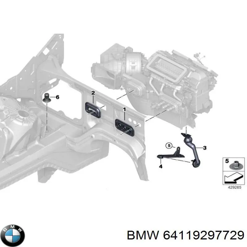 Tabique da seção de motor BMW 64119297729 preço, a partir de 35,97 USD
