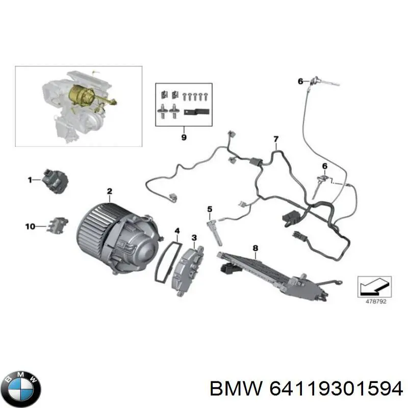 Resistor (resistência) de ventilador de forno (de aquecedor de salão) BMW 9377854 preço, a partir de 46,05 USD