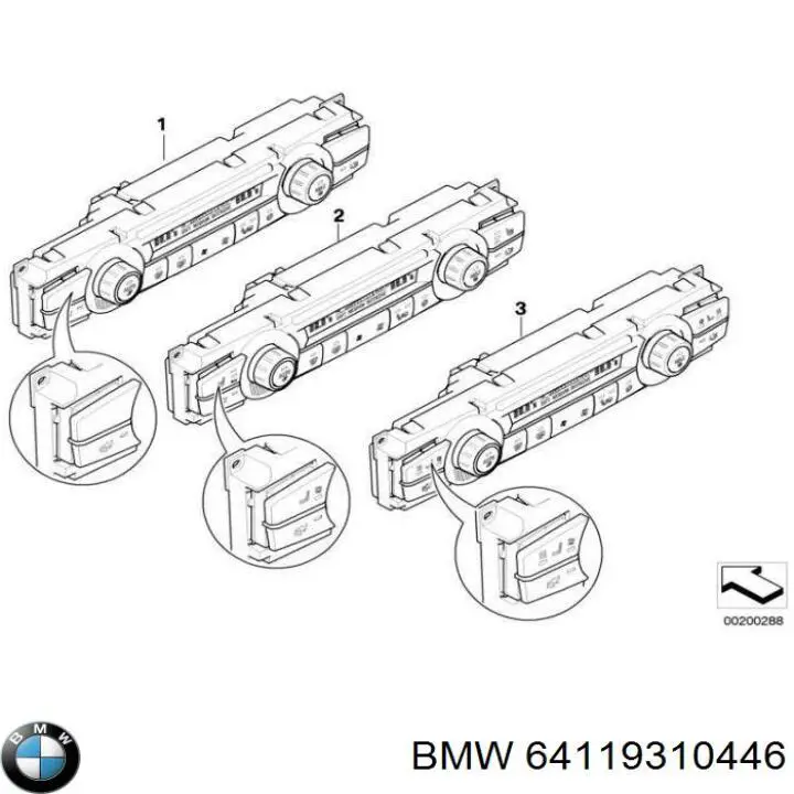 64119310446 BMW Unidade de controlo dos modos de aquecimento/condicionamento