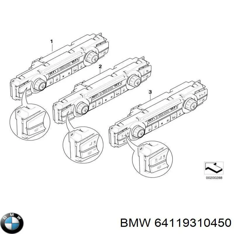 Unidade de controlo dos modos de aquecimento/condicionamento BMW 64119310450 preço, a partir de 110,65 USD