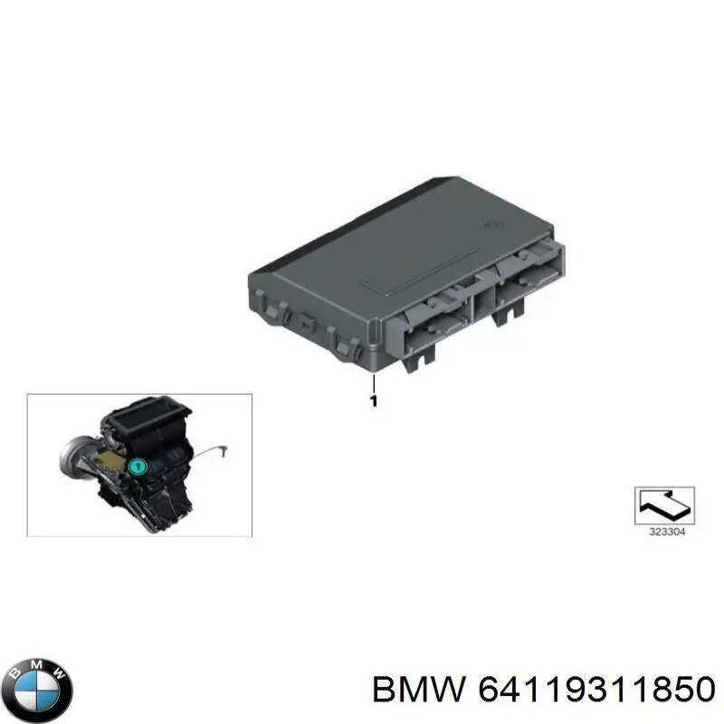 64119311850 BMW Módulo de direção (Centralina eletrônica) de climatização