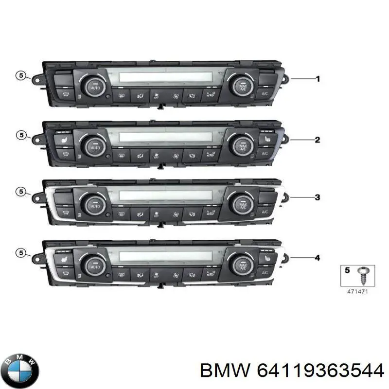 64119363544 BMW Unidade de controlo dos modos de aquecimento/condicionamento